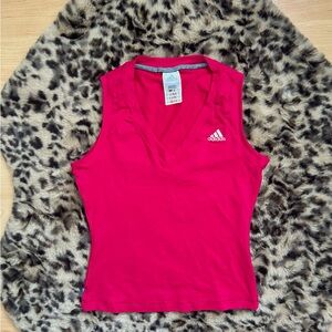 Adidas Women’s Small Pink Sleeveless Fitted Polo Tank Top